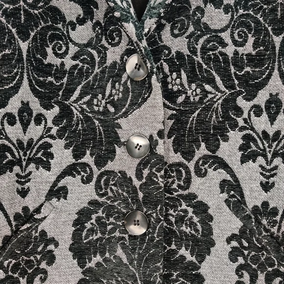 Soft Surroundings Coat Black Chenille Damask PS